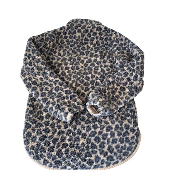 Abercrombie & Fitch Women's Leopard Print Quarter-Zip Fleece Medium - Picture 5 of 6